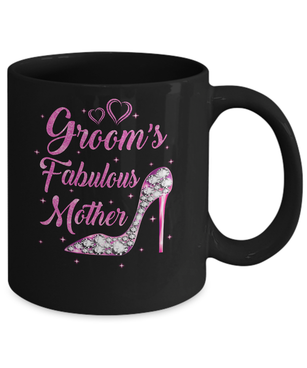 Groom's Fabulous Mother Happy Wedding Marry Vintage Mug-Coffee Mug-11oz Mug-Black