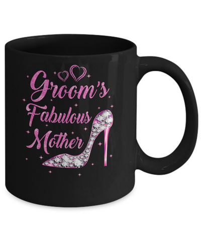 Groom's Fabulous Mother Happy Wedding Marry Vintage Mug-Coffee Mug-11oz Mug-Black