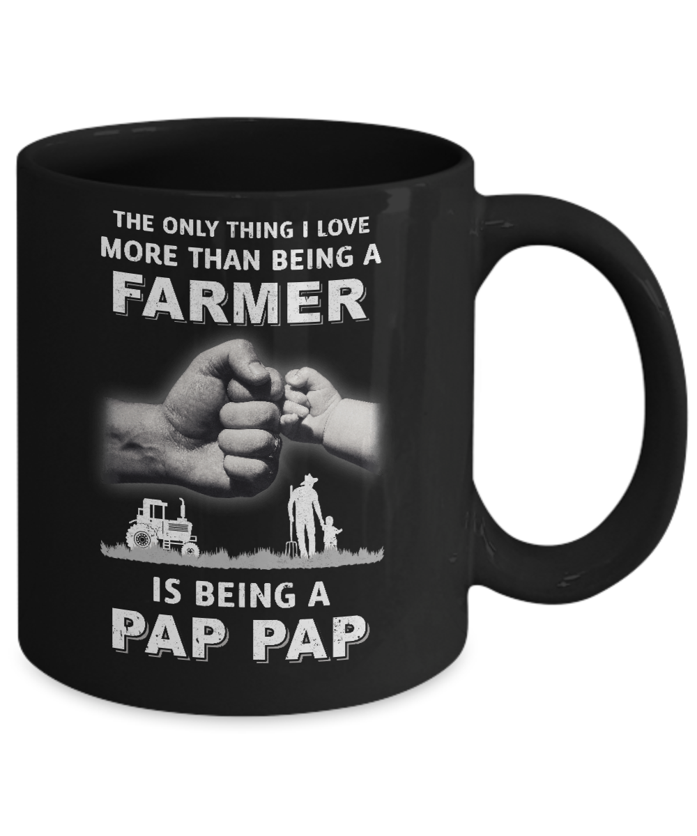 Love More Than Farmer Being A Pap Pap Fathers Day Mug-Coffee Mug-11oz Mug-Black