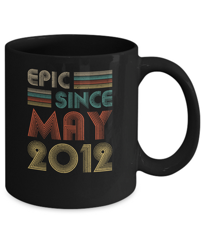 Epic Since May 2012 Vintage 9th Birthday Gifts Youth Mug-Coffee Mug-11oz Mug-Black