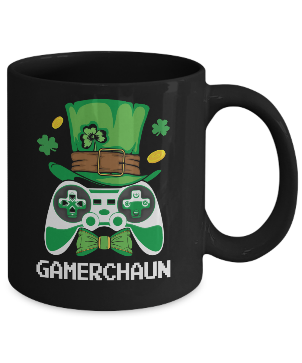 Video Game Leprechaun Costume St. Patrick's Day Kids Gift Mug-Coffee Mug-11oz Mug-Black