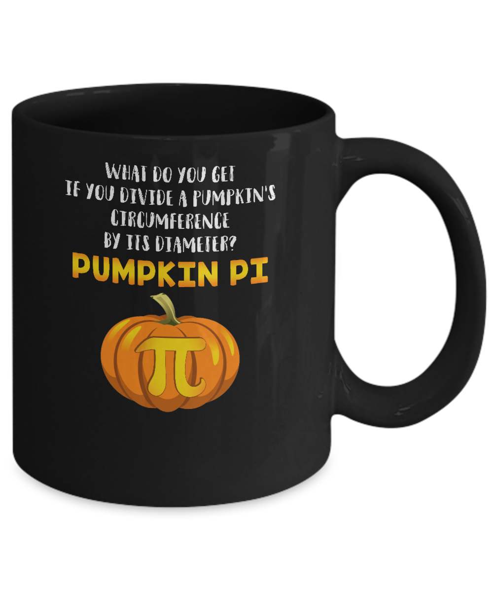 Math Teacher Funny Halloween Pumpkin Pi Mug-Coffee Mug-11oz Mug-Black