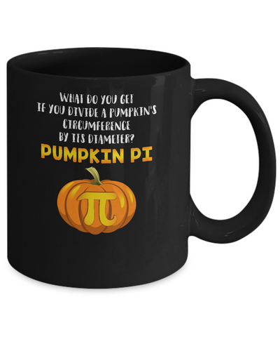 Math Teacher Funny Halloween Pumpkin Pi Mug-Coffee Mug-11oz Mug-Black