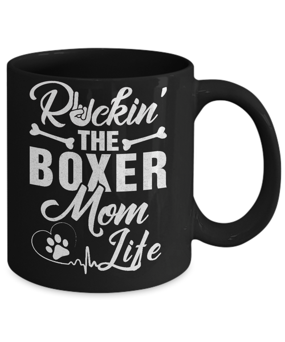 Rockin The Boxer Mom Life Mug-Coffee Mug-11oz Mug-Black