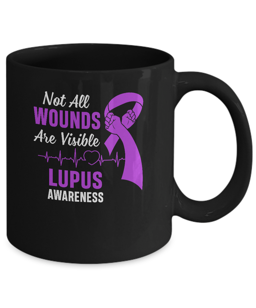 Lupus Awareness Purple Not All Wounds Are Visible Mug-Coffee Mug-11oz Mug-Black