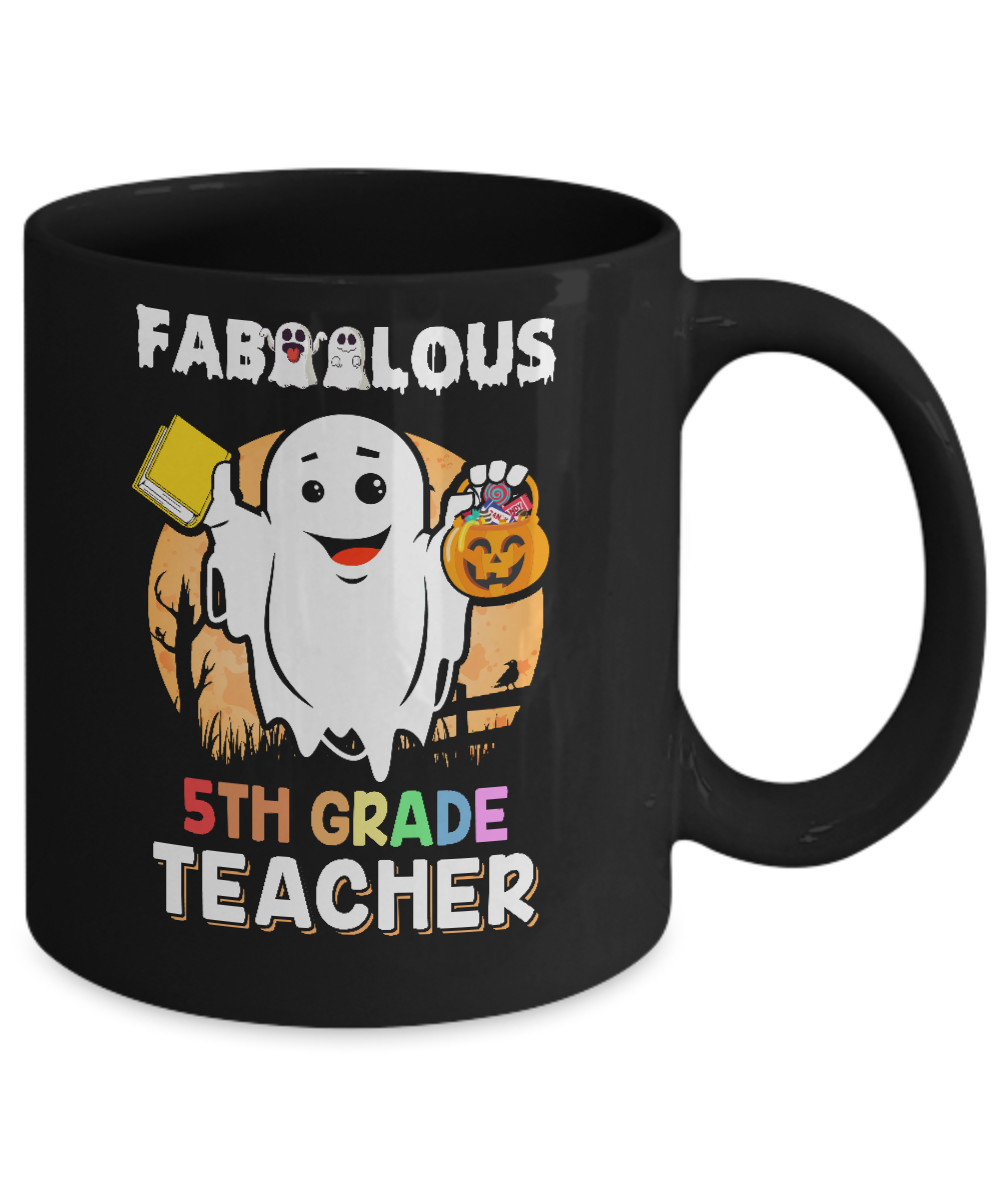 Faboolous Fabulous 5th Grade Teacher Halloween Mug-Coffee Mug-11oz Mug-Black