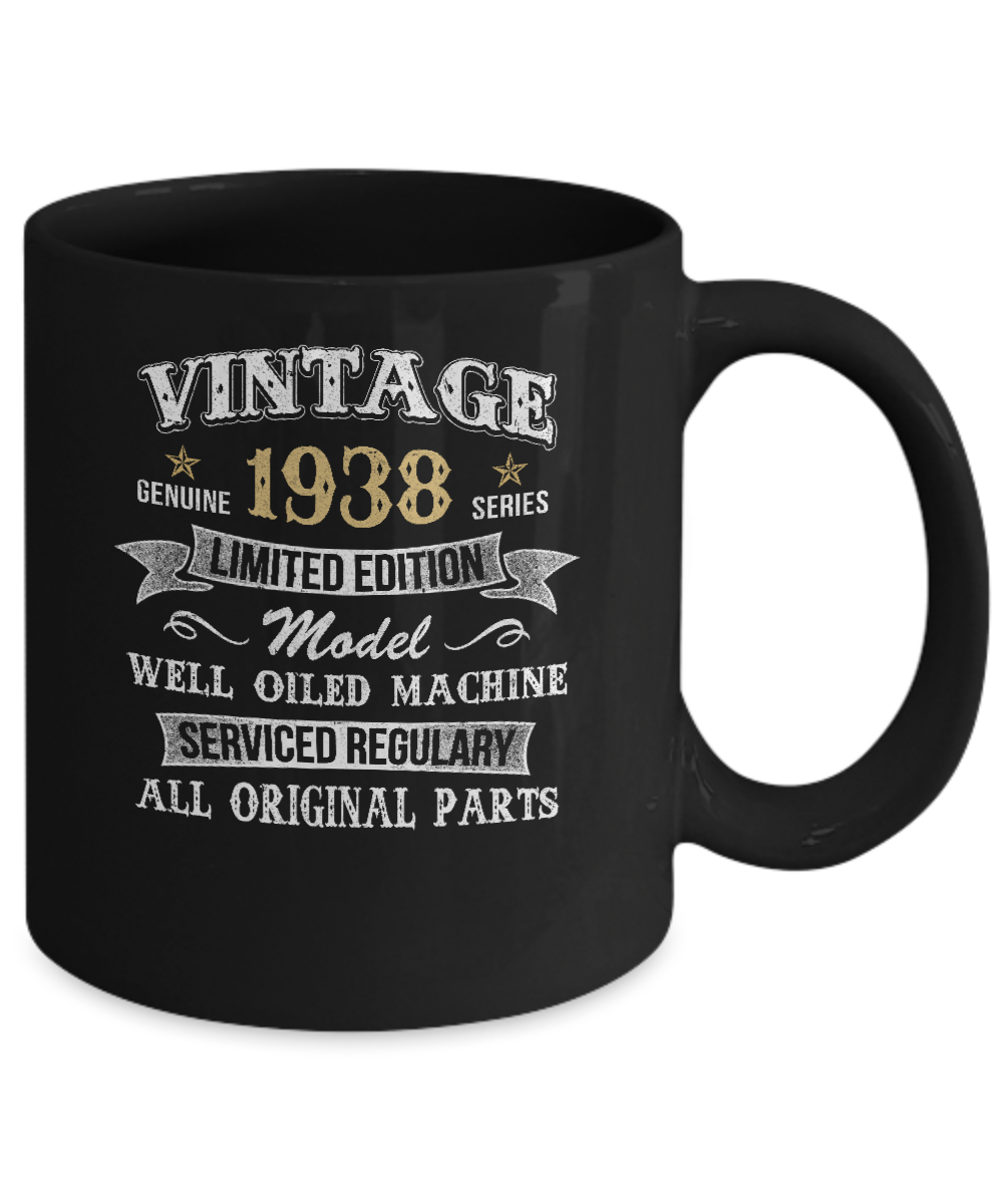 Vintage 83th Birthday Funny 1938 All Original Parts Mug-Coffee Mug-11oz Mug-Black