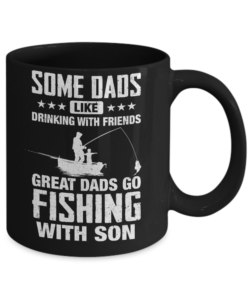Great Dad Go Fishing With Son Father Day Gift Mug-Coffee Mug-11oz Mug-Black