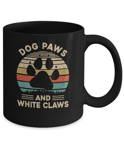 Dog Paws And White Claws Vintage Cute Dog Lover Mug-Coffee Mug-11oz Mug-Black