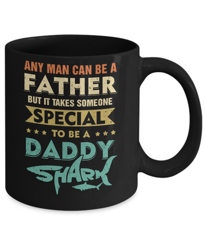 Vintage Someone Special To Be A Daddy Shark Fathers Day Mug-Coffee Mug-11oz Mug-Black