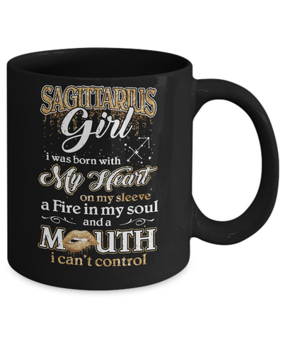 I'm A Sagittarius Girl Lipstick November December Funny Zodiac Birthday Mug-Coffee Mug-11oz Mug-Black