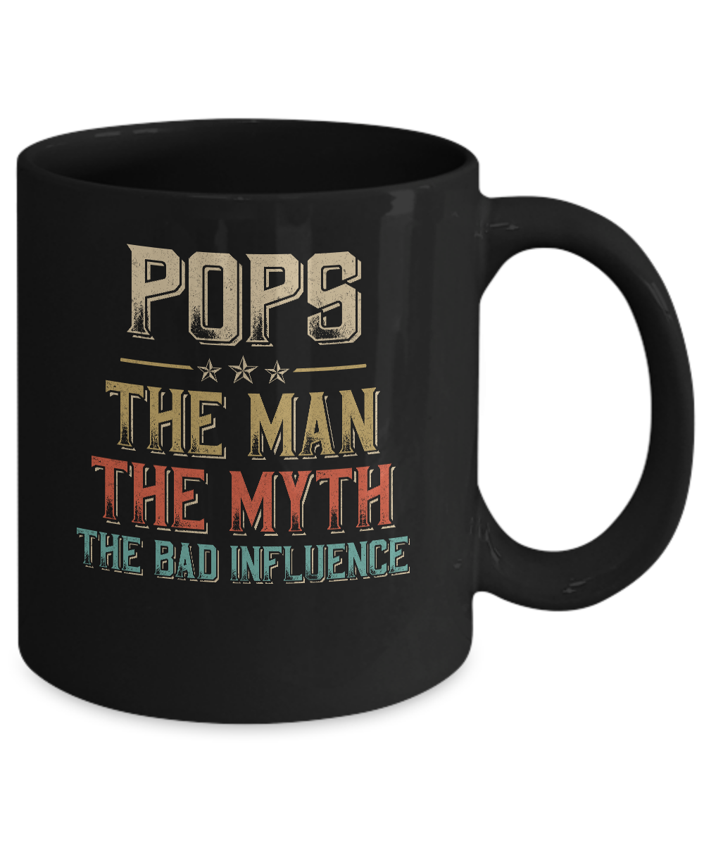 Vintage Pops The Man The Myth The Bad Influence Mug-Coffee Mug-11oz Mug-Black