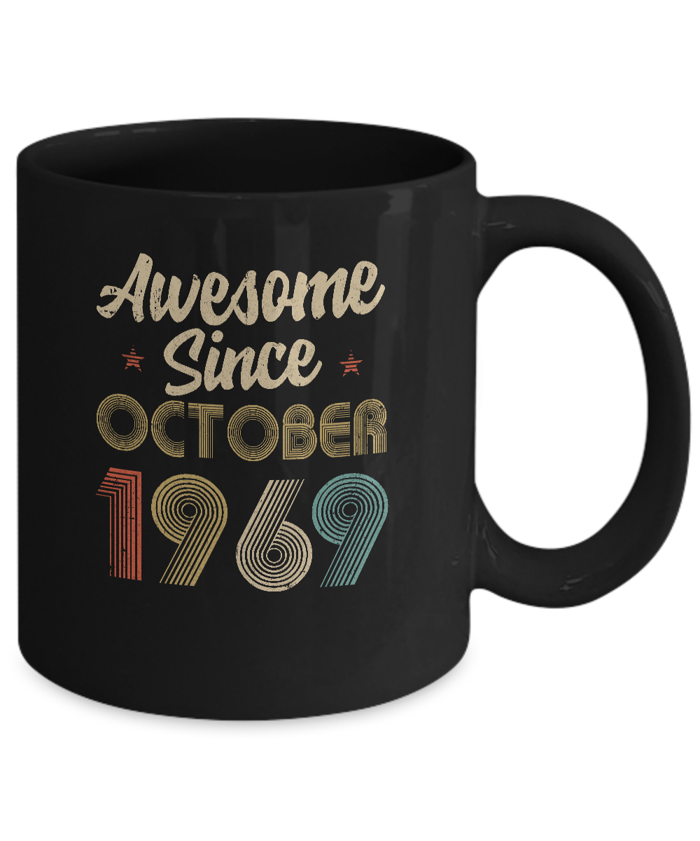 Awesome Since October 1969 Vintage 52th Birthday Gifts Mug-Coffee Mug-11oz Mug-Black