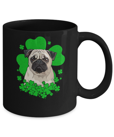 Pug St. Patrick's Day Clovers Mug-Coffee Mug-11oz Mug-Black