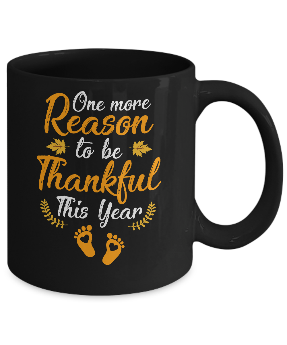 Thanksgiving Pregnancy Announcement Thankful This Year Mug-Coffee Mug-11oz Mug-Black