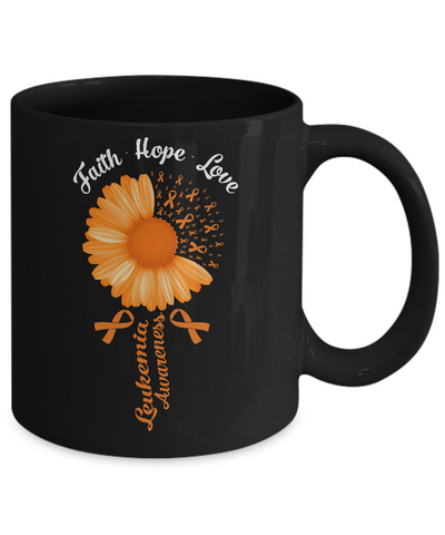 Faith Hope Love Orange Ribbon Leukemia Awareness Mug-Coffee Mug-11oz Mug-Black