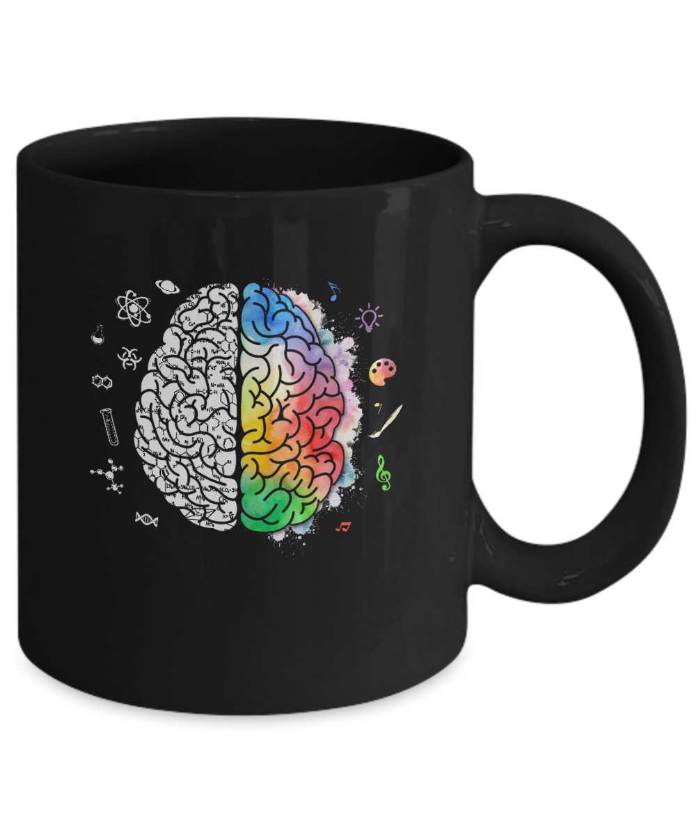 Colorful Brain Chemistry Science And Art Mug-Coffee Mug-11oz Mug-Black