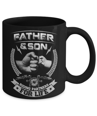Motocross Father And Son Riding Partners For Life Mug-Coffee Mug-11oz Mug-Black