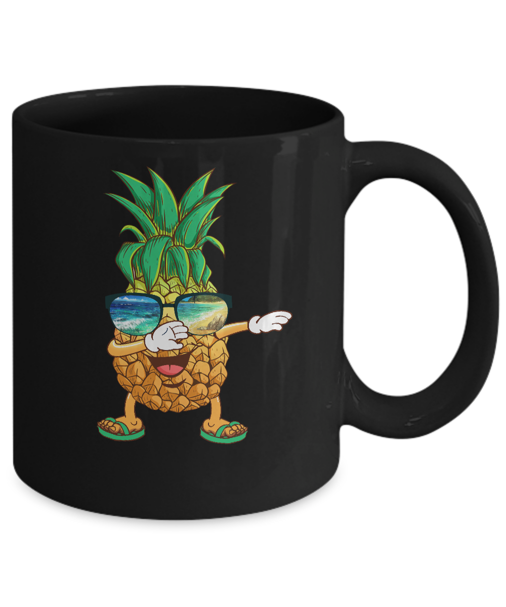 Dabbing Pineapple Sunglasses Aloha Beaches Hawaii Mug-Coffee Mug-11oz Mug-Black