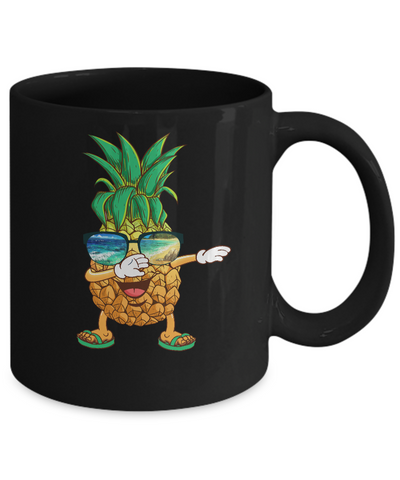 Dabbing Pineapple Sunglasses Aloha Beaches Hawaii Mug-Coffee Mug-11oz Mug-Black