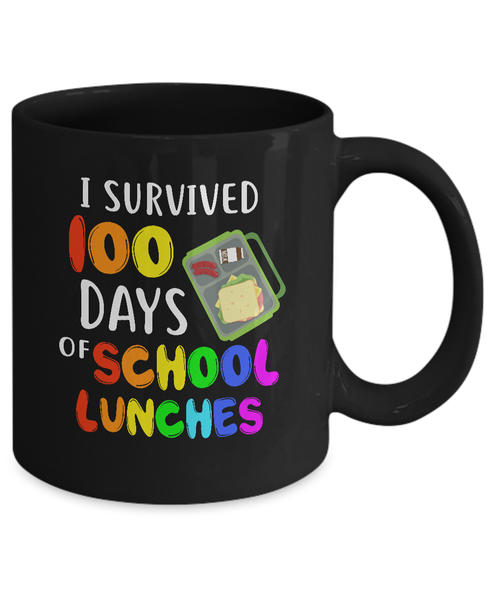 I Survived 100 Days School Lunches Kids Mug-Coffee Mug-11oz Mug-Black