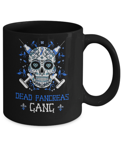 Dead Pancreas Gang Skull Diabetes Awareness Gifts Mug-Coffee Mug-11oz Mug-Black