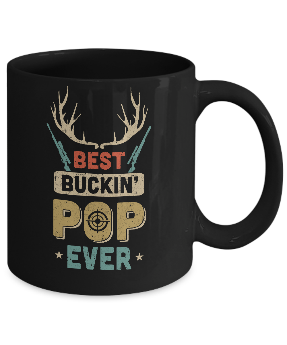 Vintage Best Buckin' Pop Ever Deer Hunting Mug-Coffee Mug-11oz Mug-Black