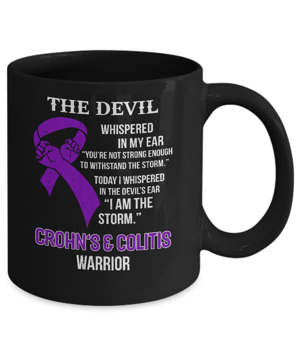 I Am The Storm Support Crohn's Colitis Awareness Warrior Gift Mug-Coffee Mug-11oz Mug-Black
