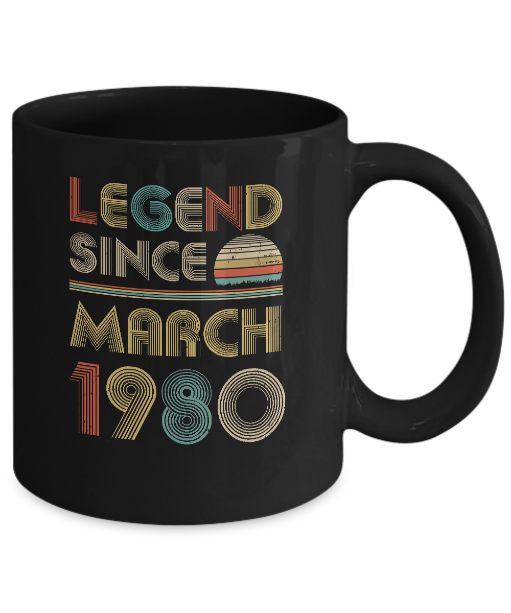 Legend Since March 1980 Vintage 41th Birthday Gifts Mug-Coffee Mug-11oz Mug-Black