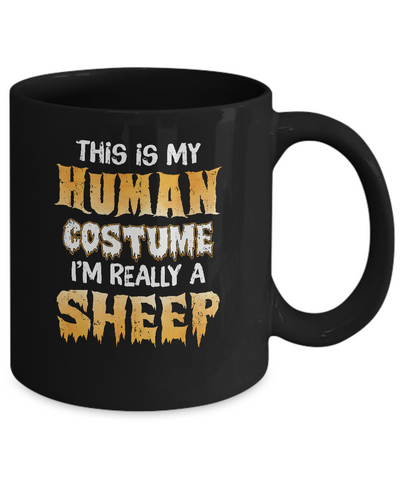 This Is My Human Costume Sheep Halloween Mug-Coffee Mug-11oz Mug-Black