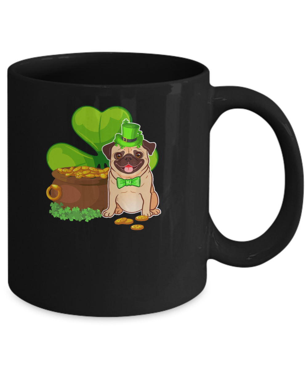 Pug St Patrick's Day Irish Dog Lover Funny Gifts Mug-Coffee Mug-11oz Mug-Black