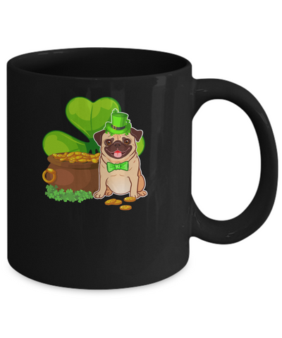 Pug St Patrick's Day Irish Dog Lover Funny Gifts Mug-Coffee Mug-11oz Mug-Black