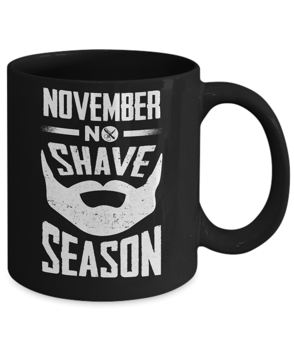 November No Shave Season Vintage Beard Mug-Coffee Mug-11oz Mug-Black