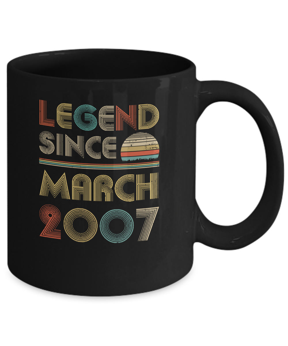 Legend Since March 2007 Vintage 14th Birthday Gifts Mug-Coffee Mug-11oz Mug-Black