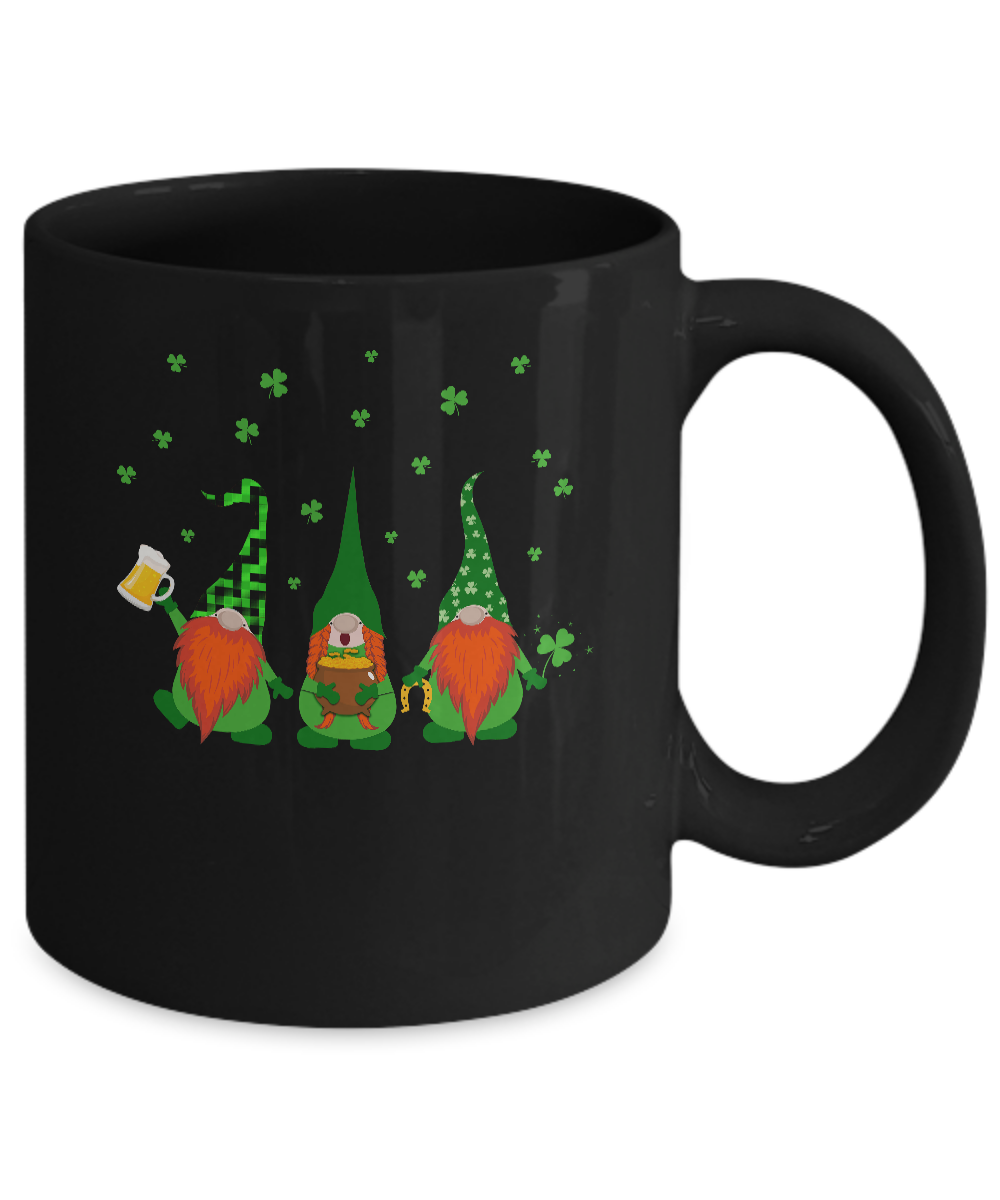 Gnomes Buffalo Plaid St Patrick's Day Beer Drinking Gift Mug-Coffee Mug-11oz Mug-Black