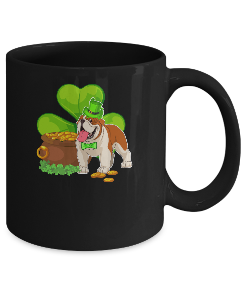 Bulldog St Patrick's Day Irish Dog Lover Funny Gifts Mug-Coffee Mug-11oz Mug-Black