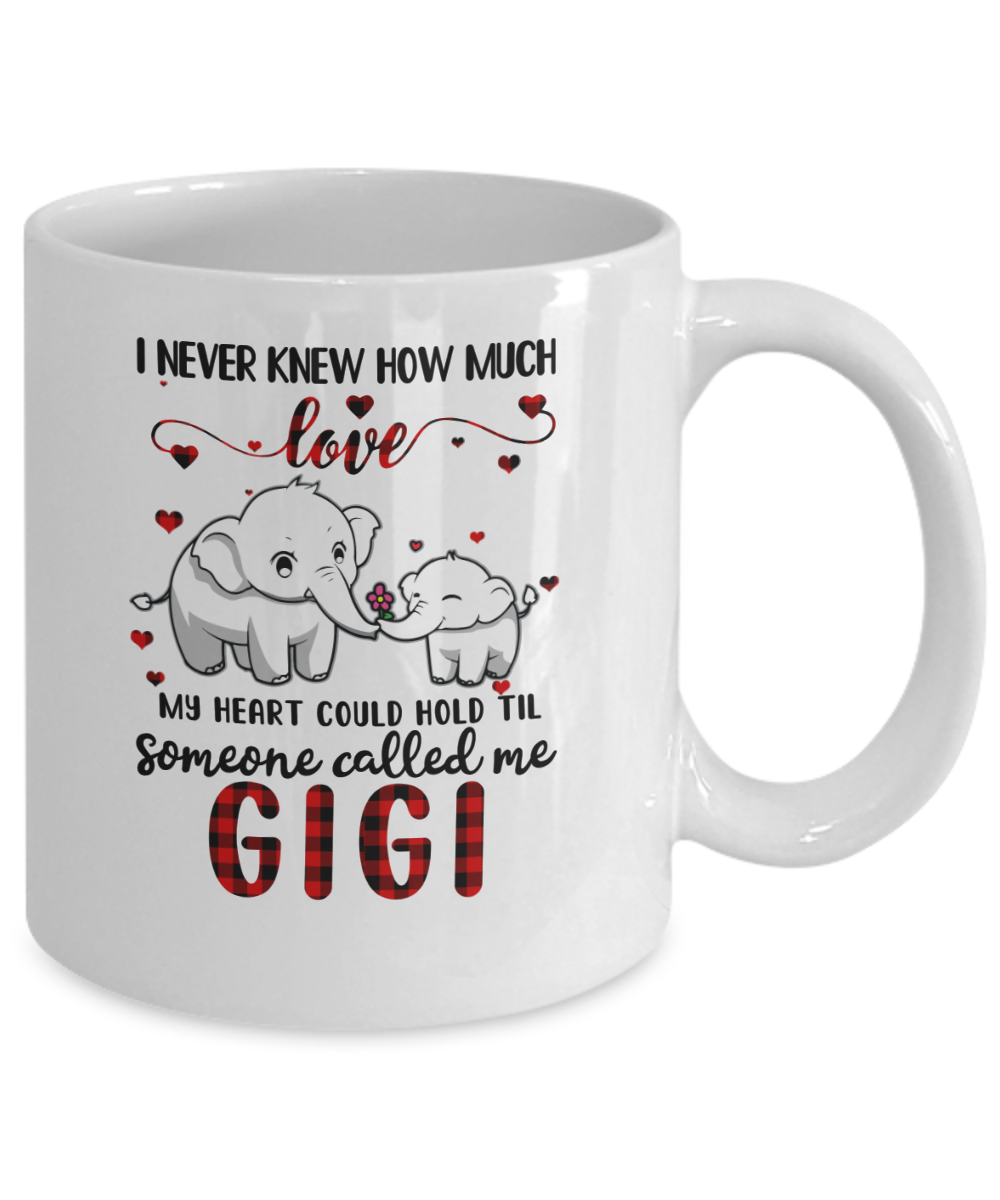 Someone Called Me Gigi Elephant Red Plaid Mother's Day Mug-Coffee Mug-11oz Mug-White