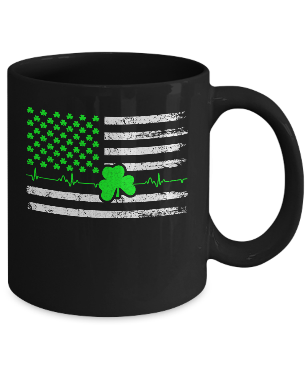 St. Patrick's Day Irish American Flag Mug-Coffee Mug-11oz Mug-Black