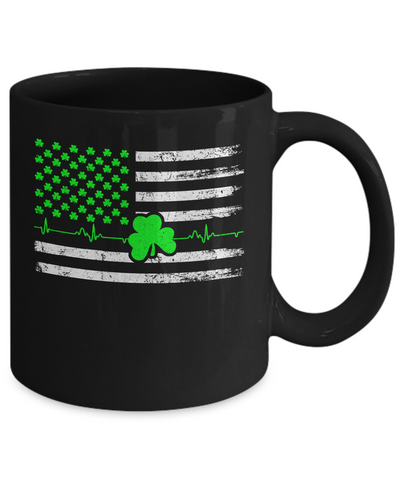 St. Patrick's Day Irish American Flag Mug-Coffee Mug-11oz Mug-Black