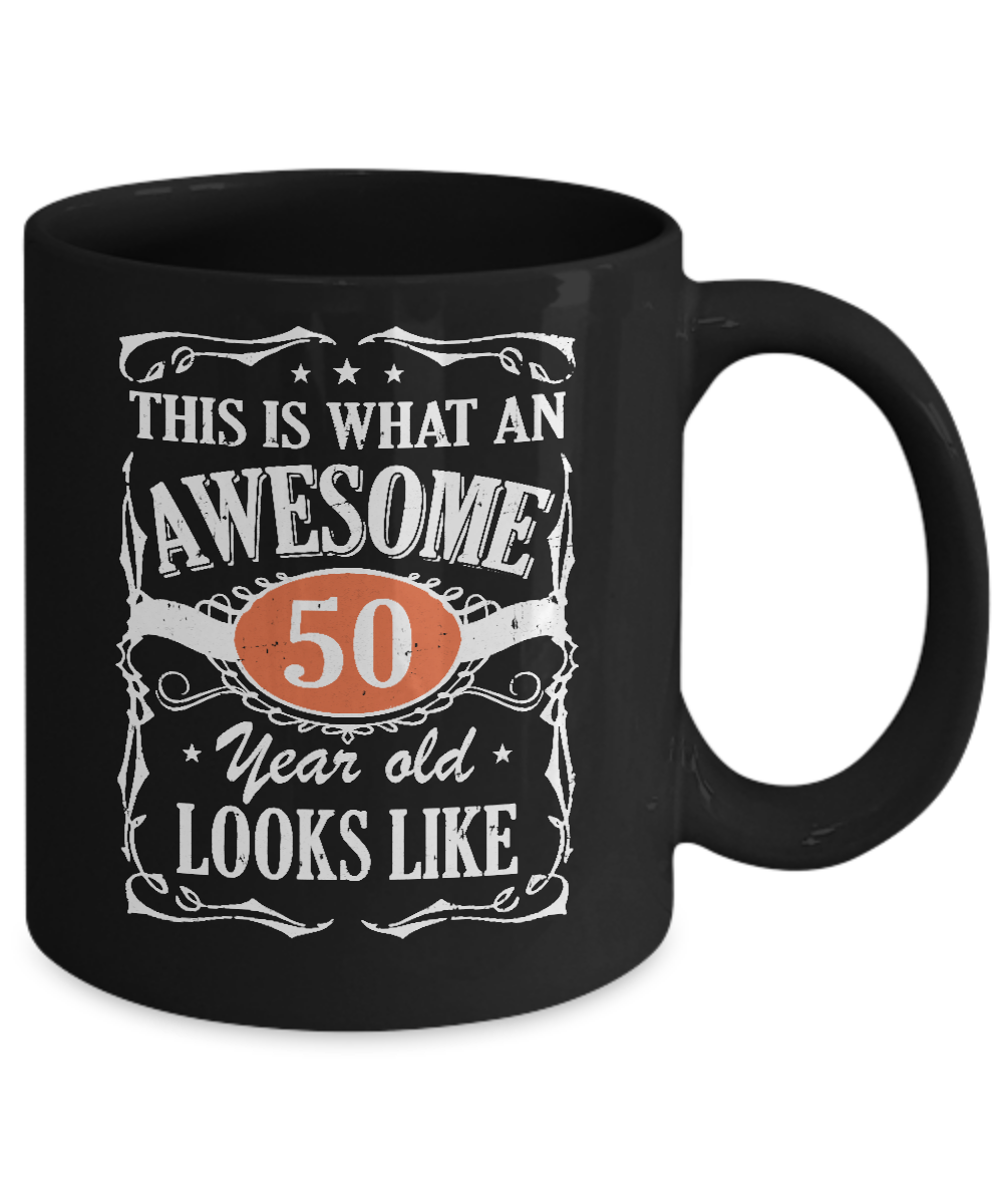 Vintage This Is What An Awesome 50 Year Old 1971 Birthday Mug-Coffee Mug-11oz Mug-Black
