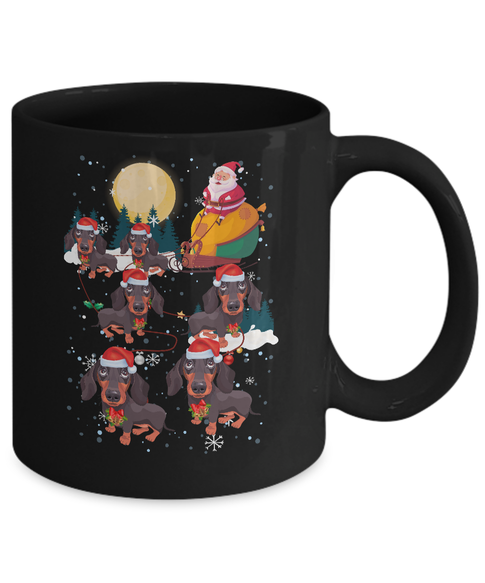 Dog Reindeer Dachshund Christmas Gift Mug-Coffee Mug-11oz Mug-Black