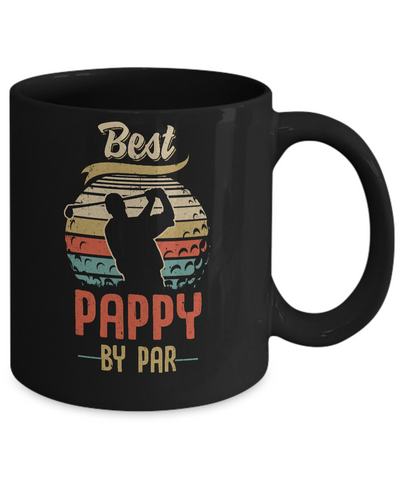 Vintage Best Pappy By Par Fathers Day Funny Golf Gift Mug-Coffee Mug-11oz Mug-Black