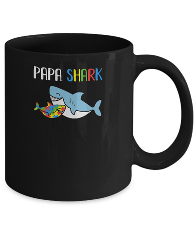 Papa Shark Support Autism Awareness For Grandchild Mug-Coffee Mug-11oz Mug-Black