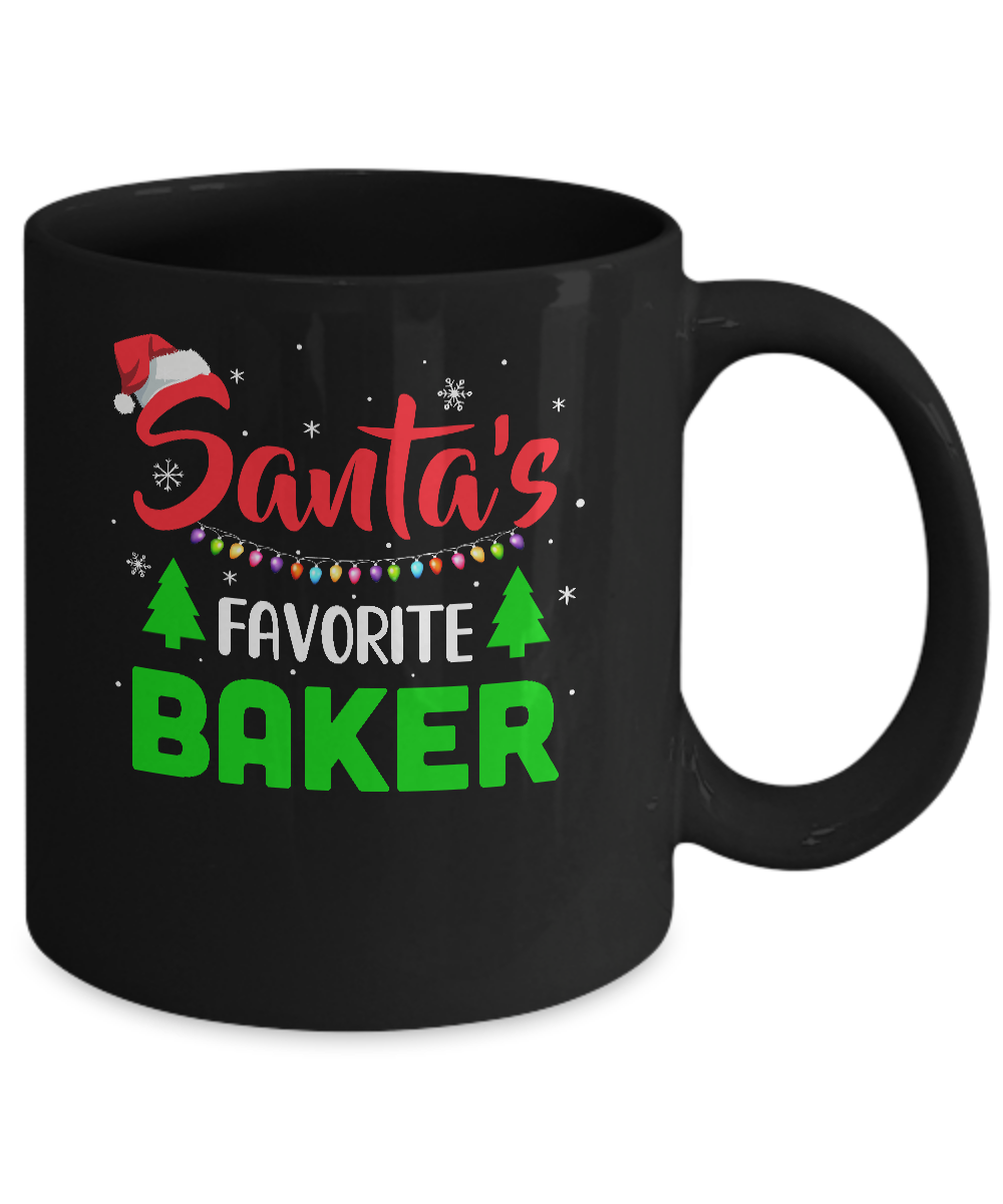 Santa's Favorite Baker Funny Christmas Xmas Gifts Mug-Coffee Mug-11oz Mug-Black