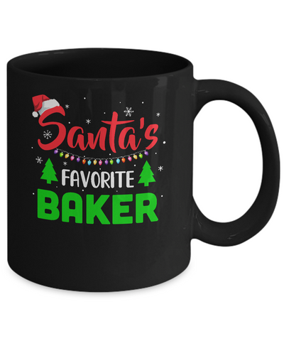 Santa's Favorite Baker Funny Christmas Xmas Gifts Mug-Coffee Mug-11oz Mug-Black