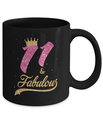 11Th And Fabulous Eleven Birthday Mug-Coffee Mug-11oz Mug-Black