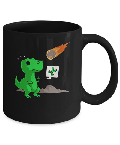 Rock Paper Scissors Funny Dinosaur Mug-Coffee Mug-11oz Mug-Black