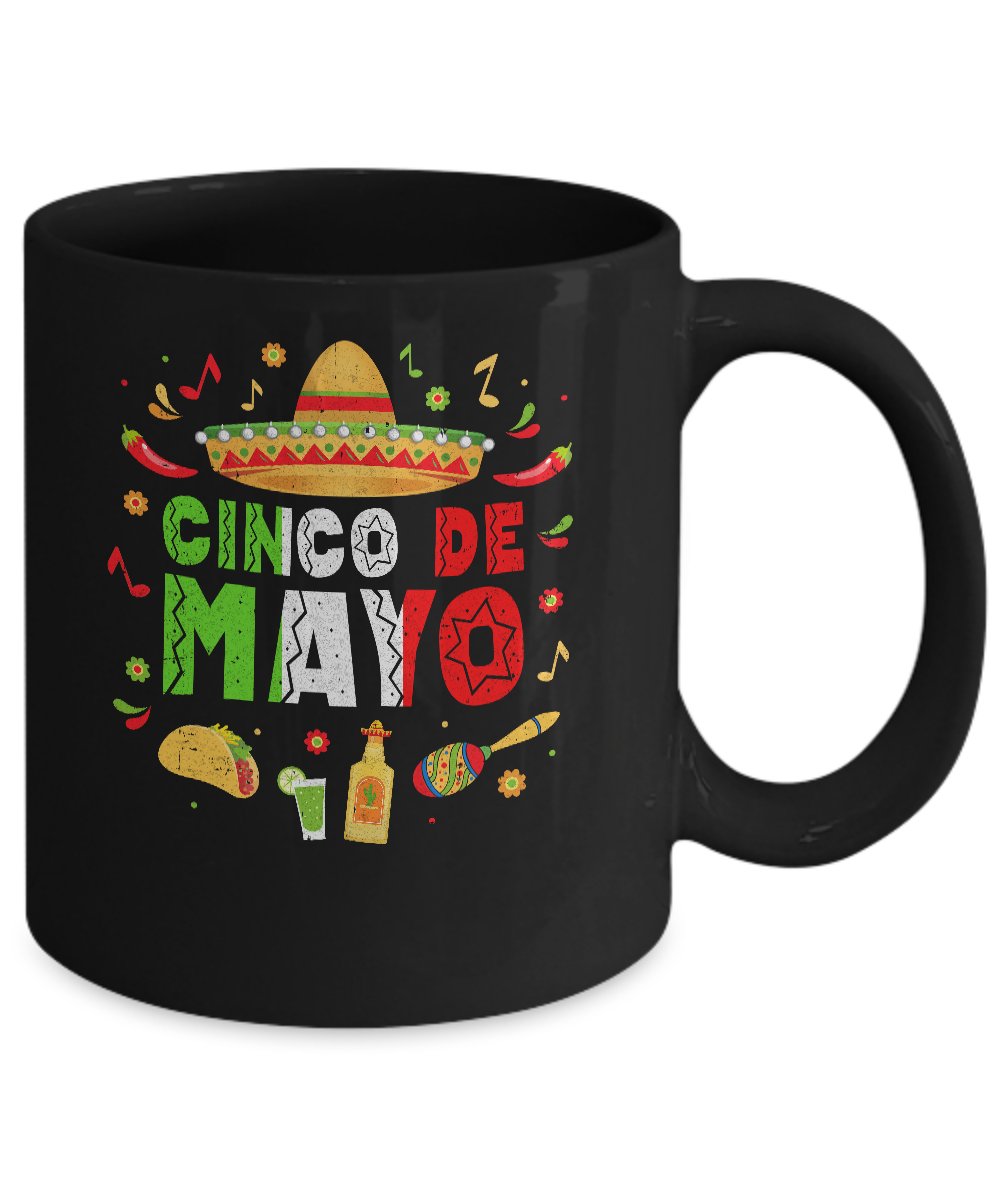 Fiesta Cinco De Mayo Funny Mexican Mexico Gifts Mug-Coffee Mug-11oz Mug-Black