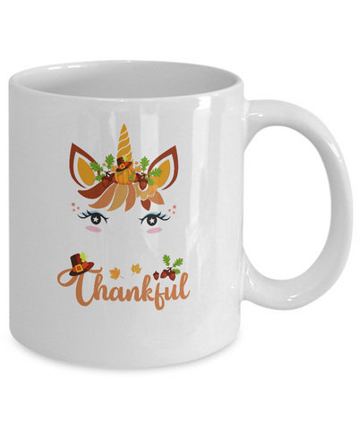 Thanksgiving Unicorn Pumpkin For Kids Mug-Coffee Mug-11oz Mug-White