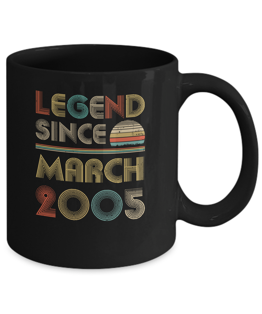 Legend Since March 2005 Vintage 16th Birthday Gifts Mug-Coffee Mug-11oz Mug-Black